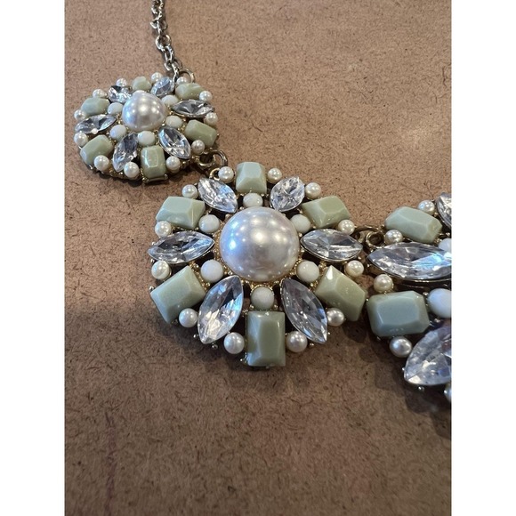 Vintage Necklace Statement Round Faux Pearl Gold Tone - Picture 4 of 7